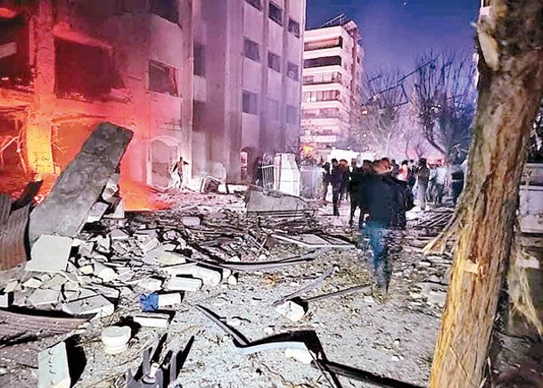 大馬士革周邊地區有建築物損毀。
