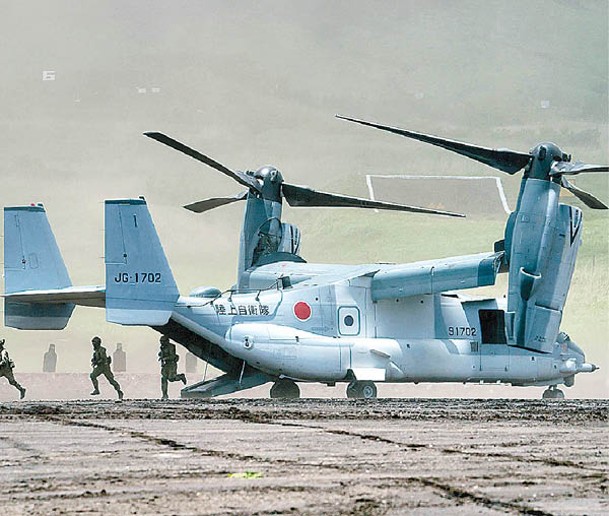 日本陸上自衞隊從美國引入魚鷹運輸機。（Getty Images圖片）