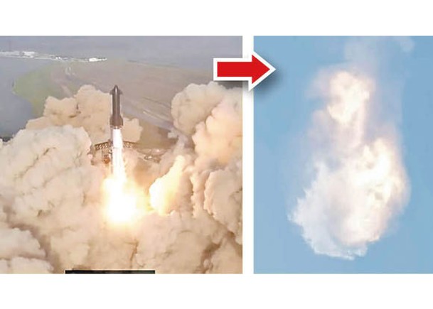 SpaceX星際飛船升空爆炸