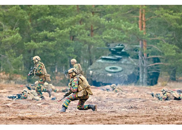 比利時士兵在立陶宛參與北約軍事演習。（Getty Images圖片）