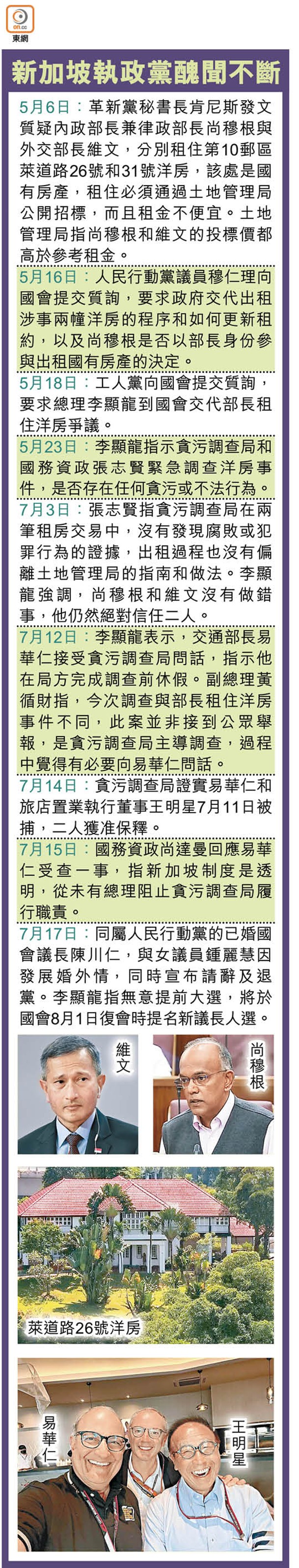 新加坡執政黨醜聞不斷