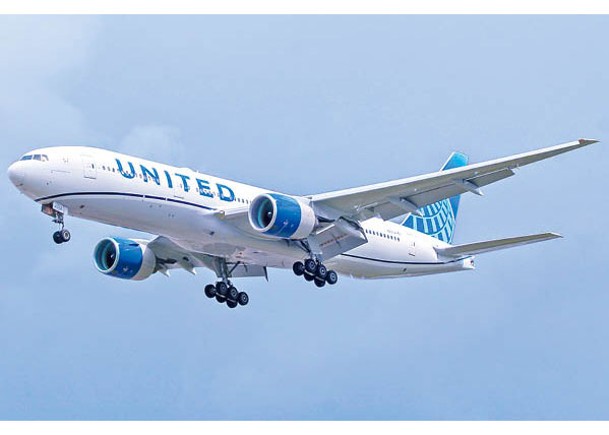 涉事聯合航空客機折返美國，圖為同型號客機。