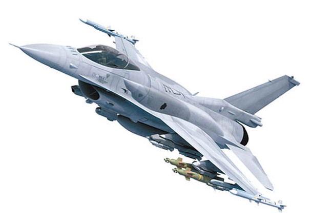 美國持續向台灣出售軍備；圖為F16戰機。