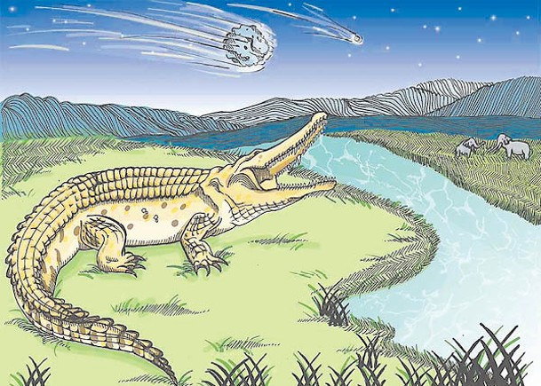 台灣豐玉姬鱷的復原想像圖。