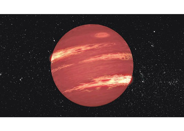棕矮星大氣層類似於氣態巨行星；圖為構想圖。