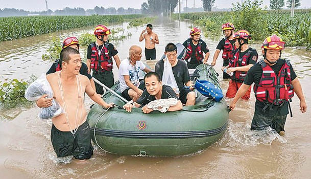 河北涿州災情嚴重。<br>（Getty Images圖片）