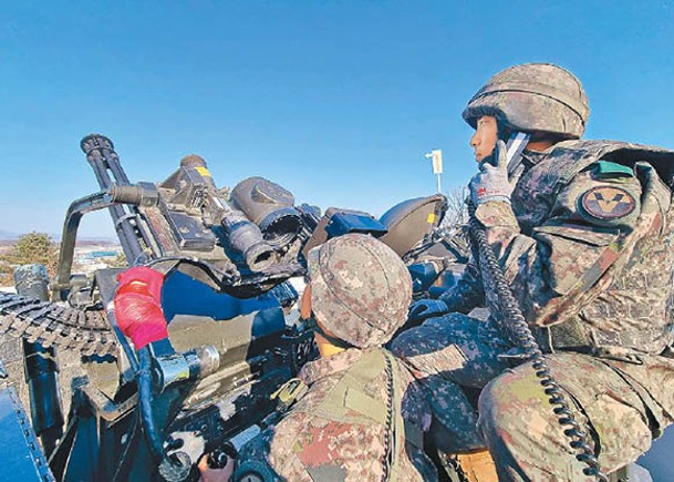 南韓軍方實施反無人機演習。（Getty Images圖片）
