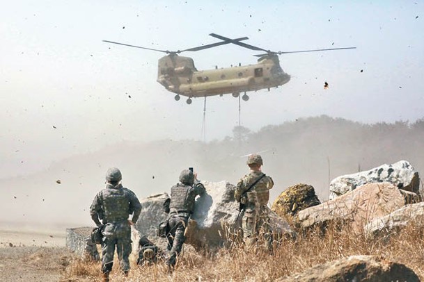 美國與南韓定期舉行聯合軍事演習。（Getty Images圖片）