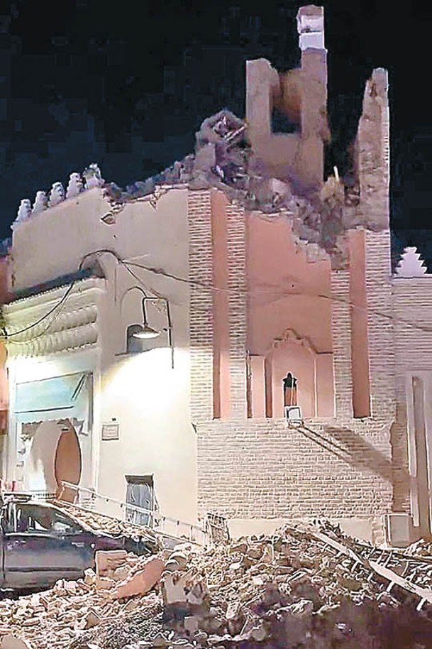 馬拉喀什不少建築物因地震而嚴重損毀。
