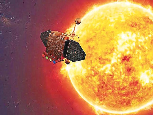 太陽探測器正航向拉格朗日點L1，圖為模擬圖片。