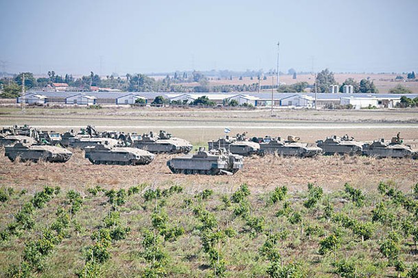 以色列在加薩地帶外圍集結大批裝甲部隊。（Getty Images圖片）