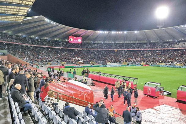 比利時對戰瑞典的歐洲國家盃外圍賽賽事腰斬。（Getty Images圖片）