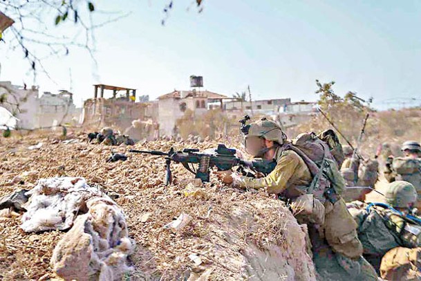 以軍步兵在加薩戰鬥。