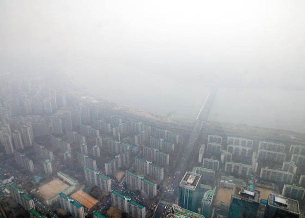 南韓空氣污染嚴重。（Getty Images圖片）