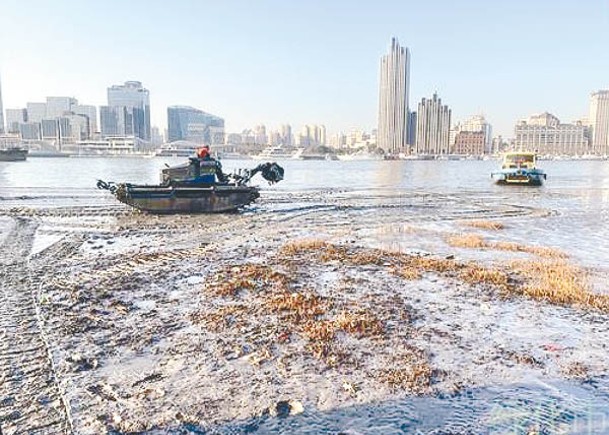 當局展開黃浦江核心水域垃圾整治。