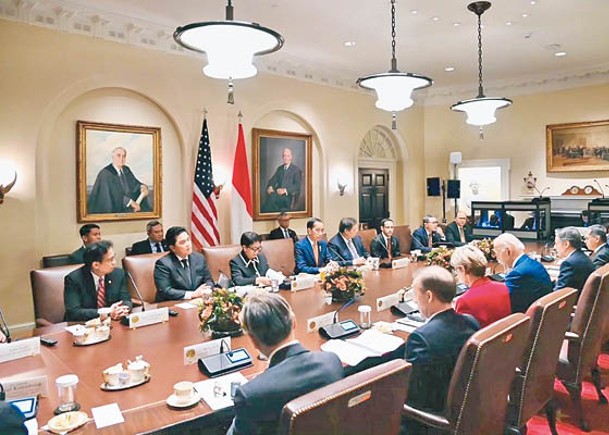 美國及印尼代表早前在白宮會晤。