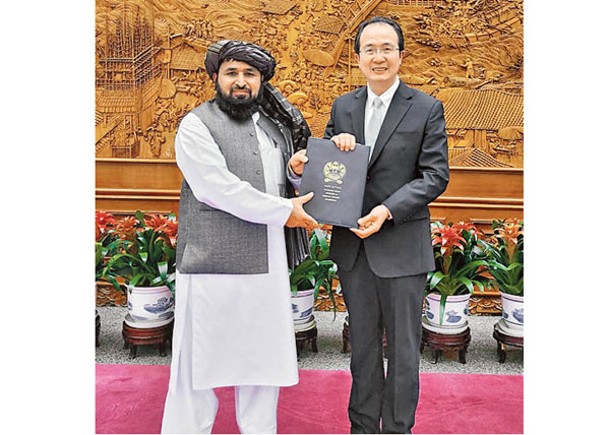 中國正式接受塔利班派駐大使