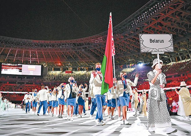 白羅斯運動員參加2021年舉行的東京奧運。（Getty Images圖片）