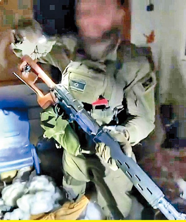 以軍士兵聲稱哈馬斯把狙擊步槍藏在毛公仔內。