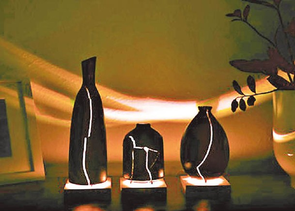 潮流創意：藝術燈飾  仿瓶子裂縫