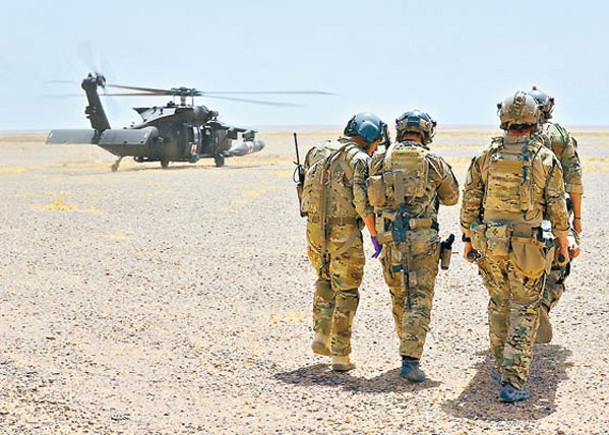 美國軍方在敍利亞派駐部隊執行任務。