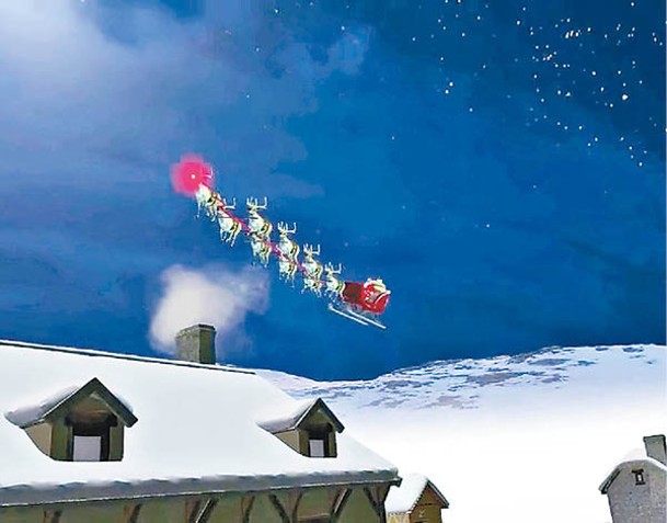 圖為聖誕老人移動的模擬畫面。