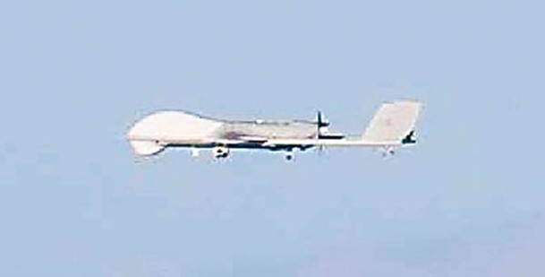 解放軍BZK005無人機進入台灣西南空域。