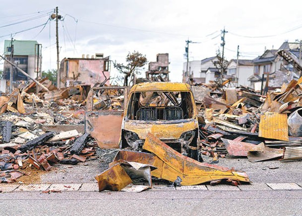 石川縣輪島市受災情況嚴重。（Getty Images圖片）