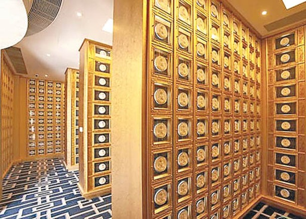 湖北省殯儀館被揭發抬價賣出骨灰盒。圖為骨灰室。