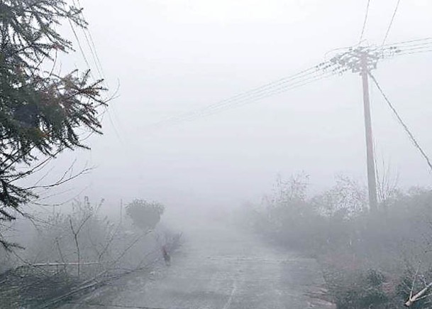 湖南：大霧導致道路能見度變得極低。
