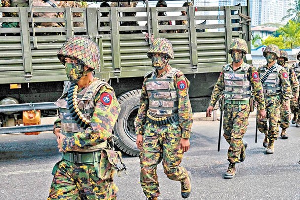 緬甸軍政府徵兵平亂。（Getty Images圖片）