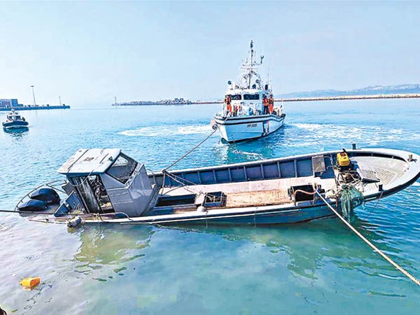 涉事中國大陸漁船在金門海域翻覆造成傷亡。