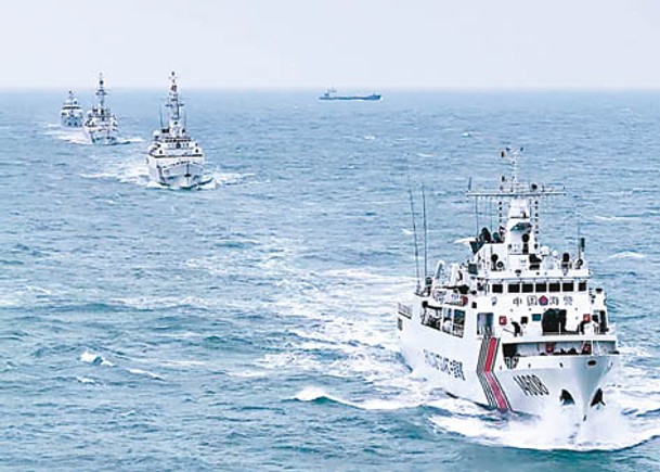 福建海警在廈金海域展開綜合執法演練。