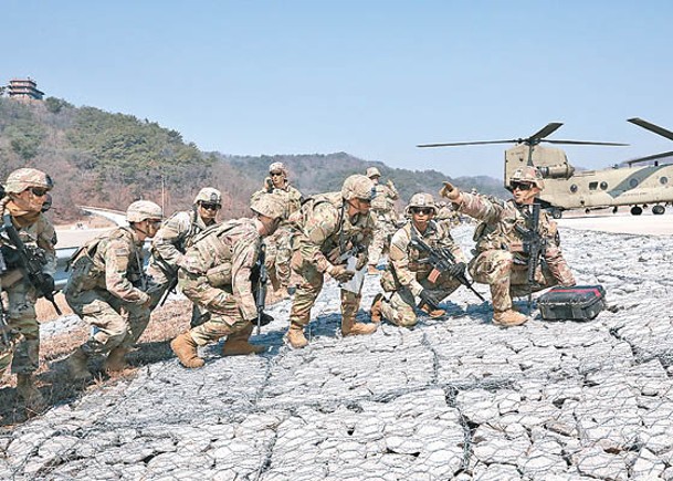 美韓兩軍往年舉行「自由護盾」聯合演習。（Getty Images圖片）