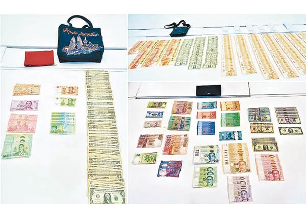 警方起獲總值近8萬新加坡元現金。