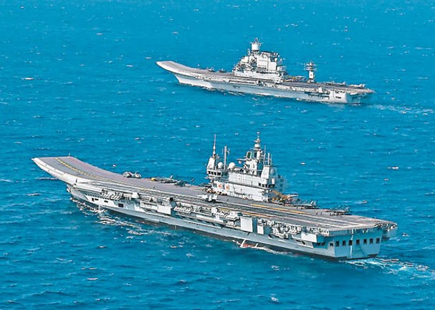 印度雙航母沿岸海域聯合行動