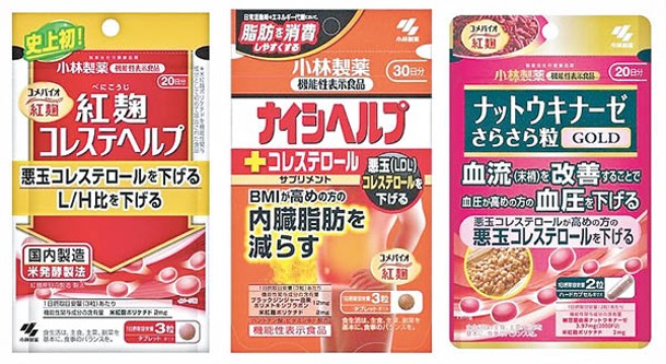大阪市政府回收紅麴膽固醇顆粒等產品。