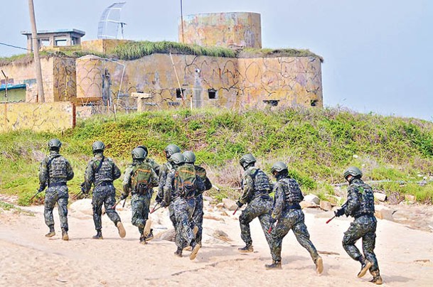 台灣金防部士兵參與破壞演練。（中時電子報圖片）