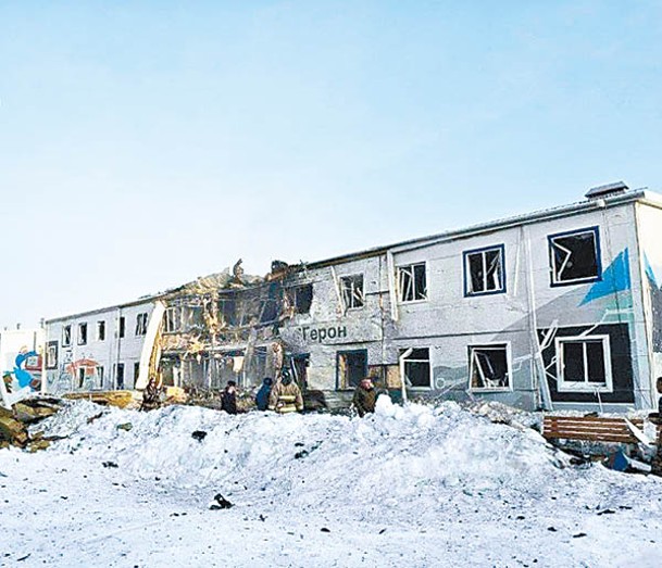 遇襲的俄羅斯建築物嚴重損毀。