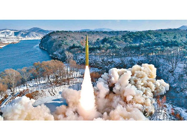 北韓今年初發射中遠程固體燃料彈道導彈。