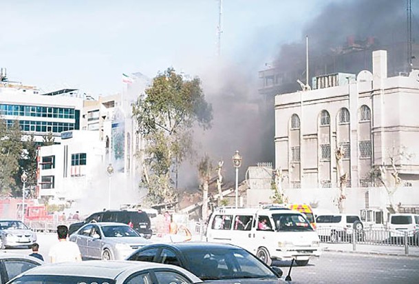 以色列早前空襲伊朗駐敍利亞首都大馬士革大使館。