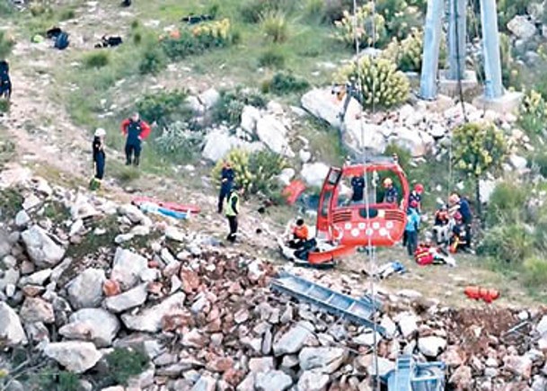 土耳其纜車撞柱  乘客墮坡1死7傷