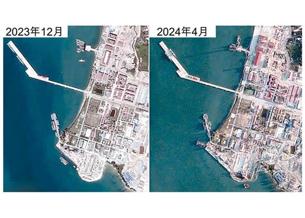 中國軍艦使用了雲壤海軍基地新碼頭。