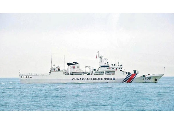 中國大陸海警船14608駛近台灣金門。