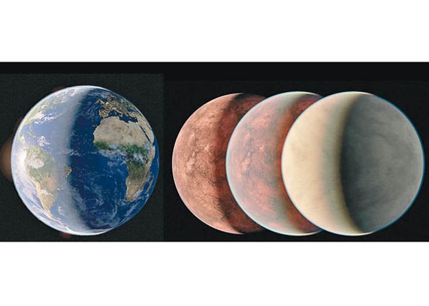 地球（左）與Gliese 12 b（右）大小相似。