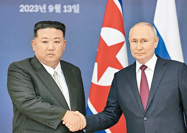 傳普京（右）將出訪北韓，左為金正恩。