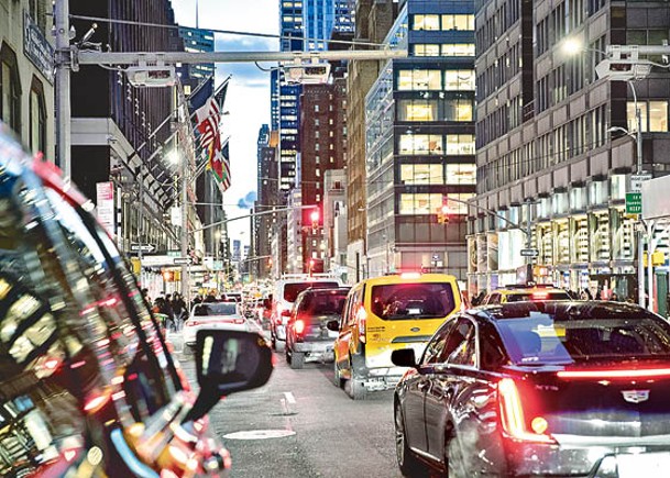 美國紐約的交通擁堵。