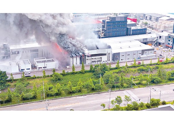 南韓電池廠日前發生奪命火災。