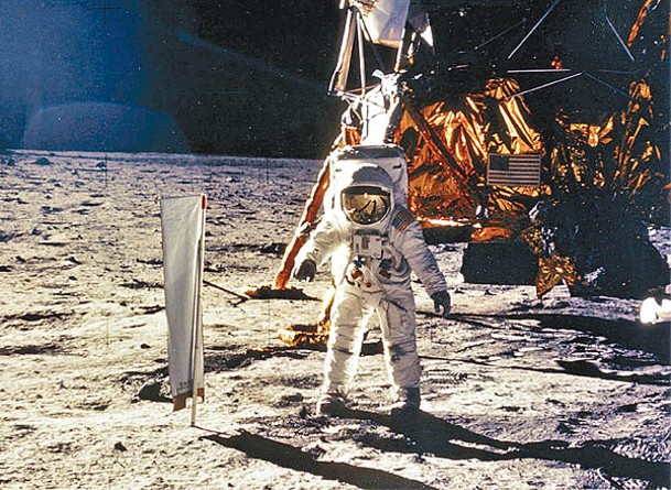 艾德靈當年登陸月球的位置在洞穴附近。（Getty Images圖片）