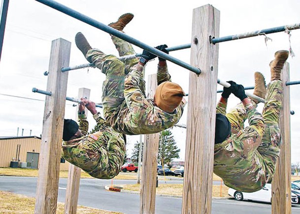 美國後備軍人接受測試訓練。